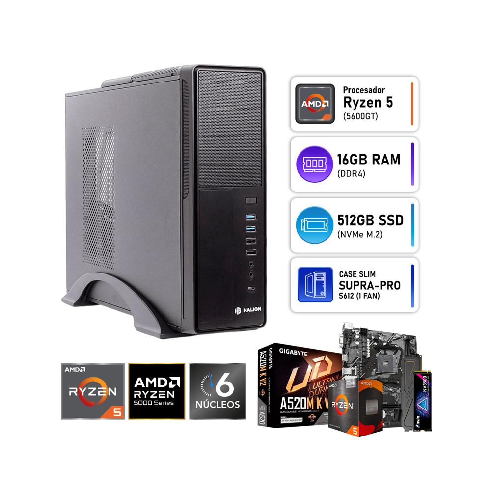 PC Oficina AMD Ryzen 5 5600GT 16GB RAM SSD 512GB M.2 Radeon Vega 7 FreeDOS