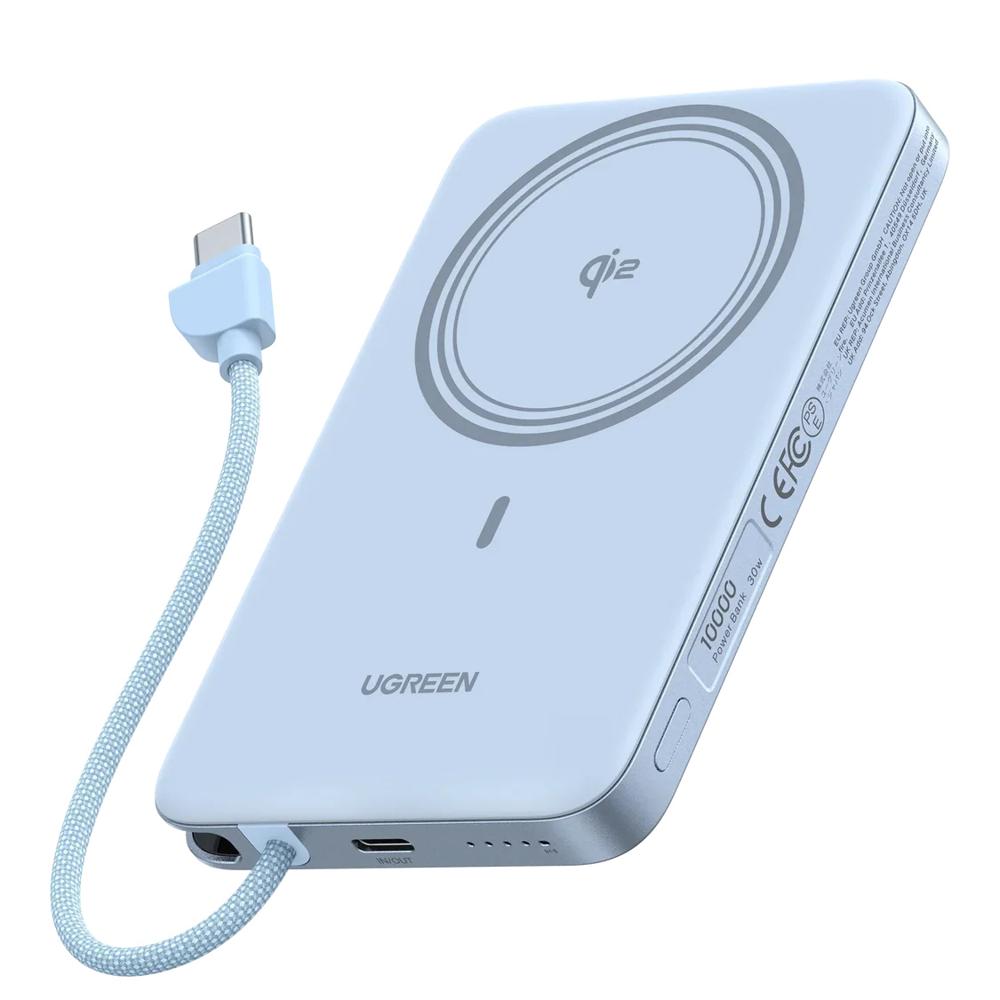 UGREEN Power Bank Magnético 10000mAh Qi2 15W USB-C 30W Azul PB570 - 65839B