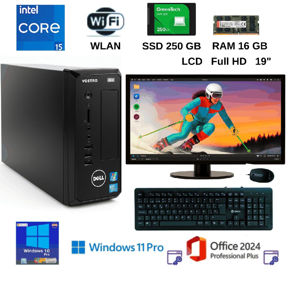 Computadora DELL D06S Intel Core I5 con 8GB RAM SSD de 250GB Windows 11Pro  Office 24PP