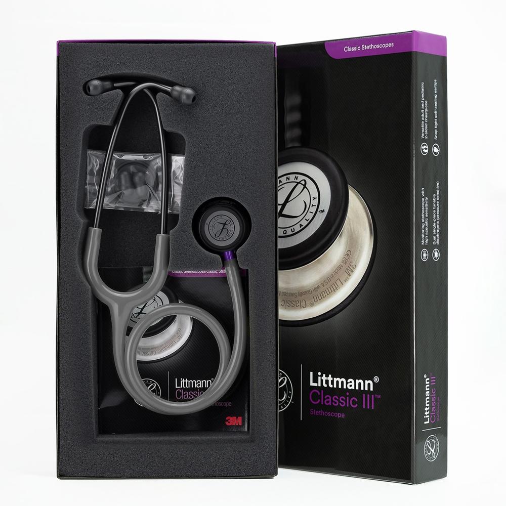 Estetoscopio Littmann Classic III Smoke Chestpiece Gris Vástago Violeta 5873