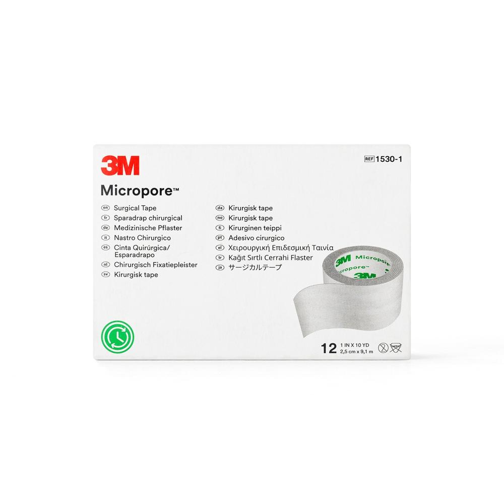 Esparadrapo de Papel de 2.5 Cm X 9.1 M 3m Micropore 1530-1 Caja 12 Und