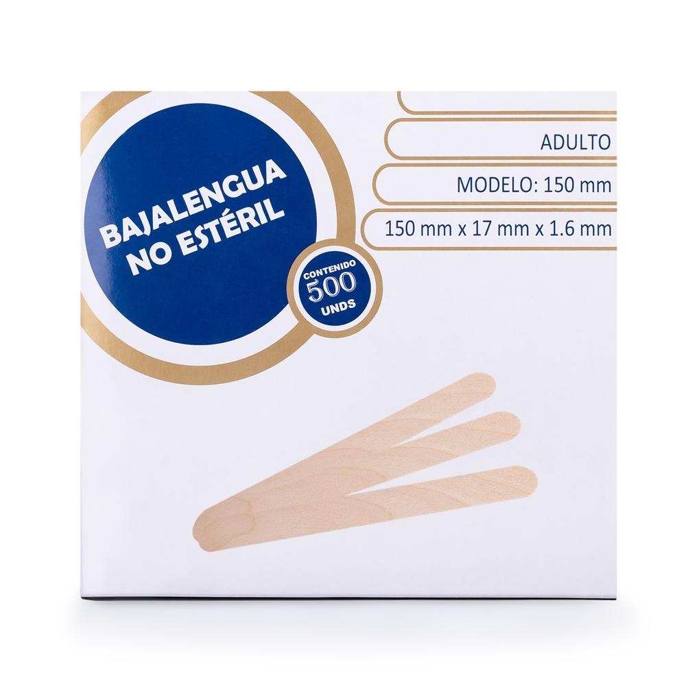Baja Lengua de Madera No Estéril para Adulto Caja 500 Und