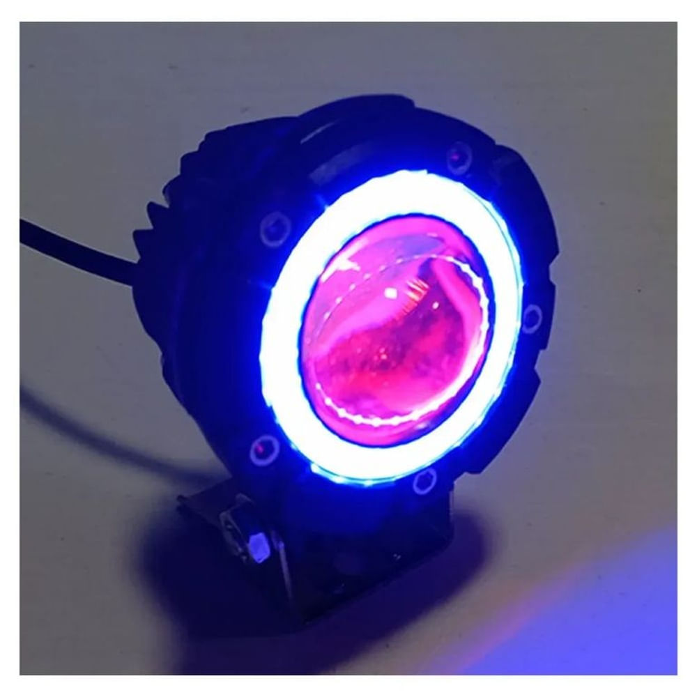 Exploradora Faro Led Aureola Azul Luz Fijo y Flash 5w X Par