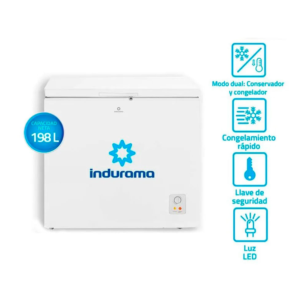 Congeladora Indurama Horizontal 198 Lt CI-220BL