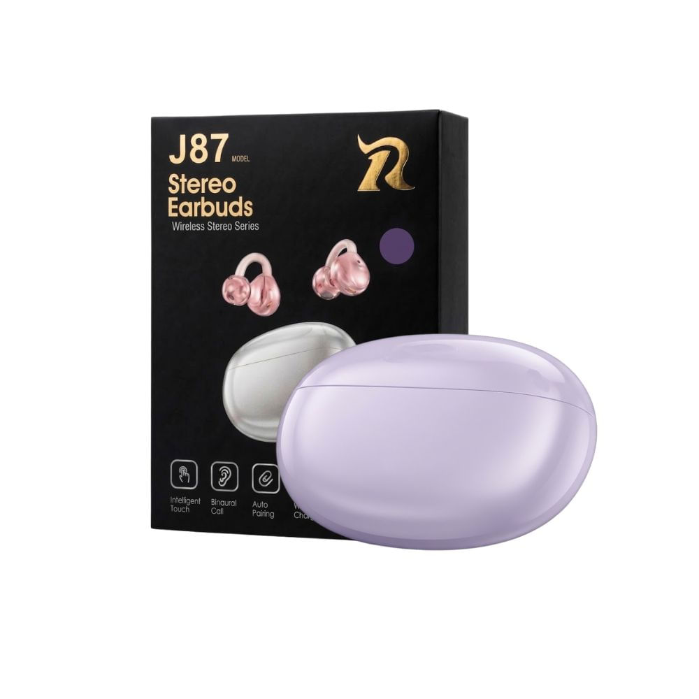 Auriculares Bluetooth J87 Tipo Arete Lila