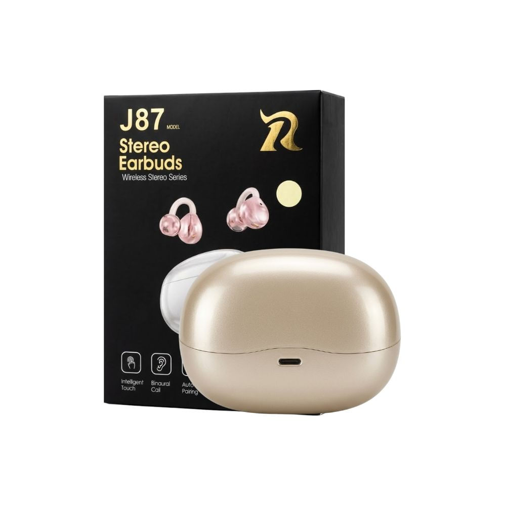 Auriculares Bluetooth J87 Tipo Arete Beige