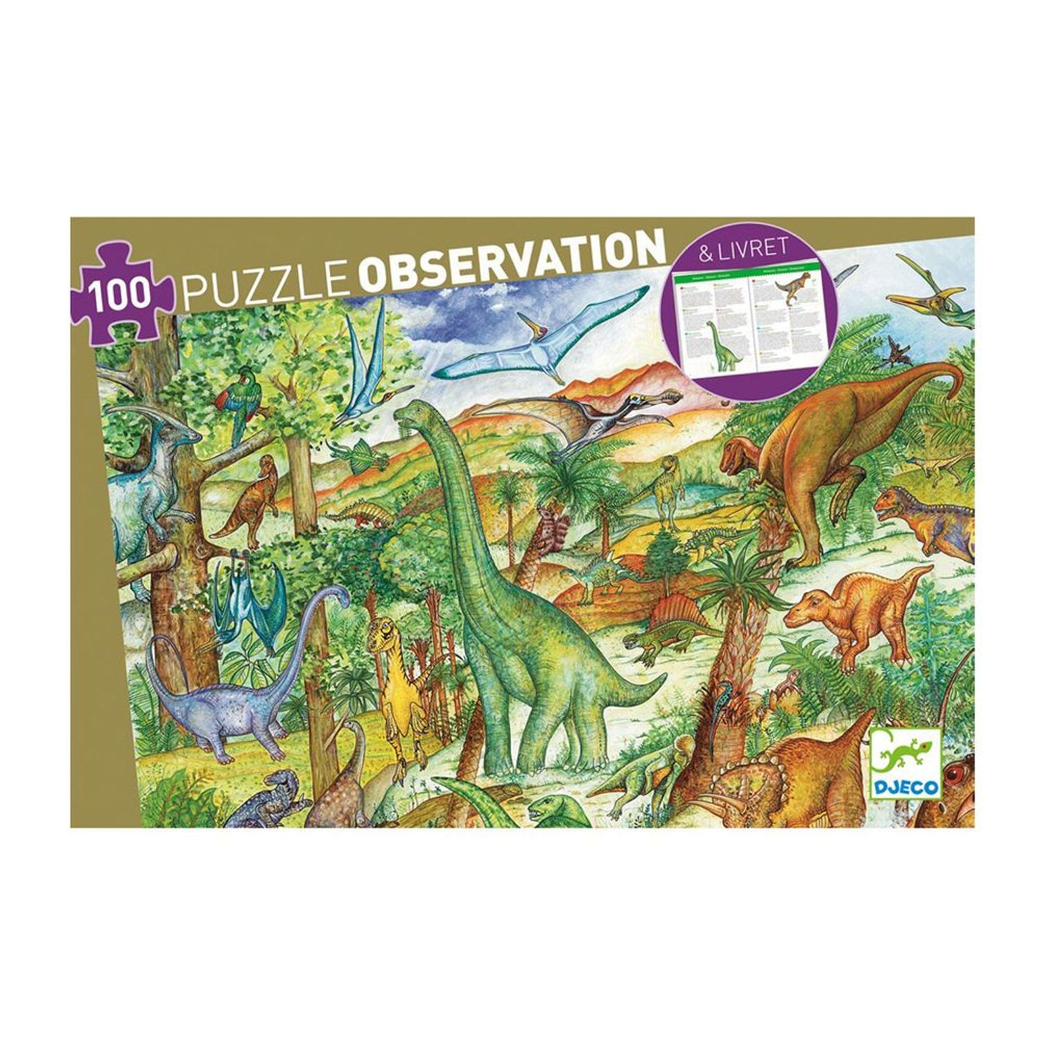 Juguete Rompecabezas de Observacion Dinosaurios Djeco 100 pzs | Oechsle -  Oechsle