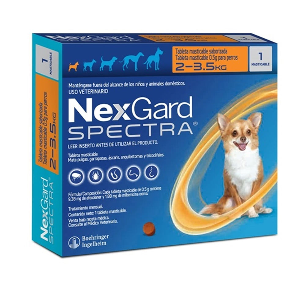 Antipulgas y Antiparasitario Nexgard Spectra Perros de 2kg a 3.5kg Caja