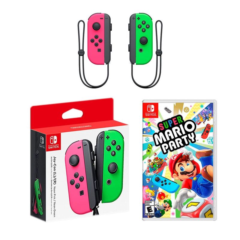 Joy-Con-Neon-Rosa-y-Verde-Splatoon-Nintendo-Switch---Mario-Party--1-