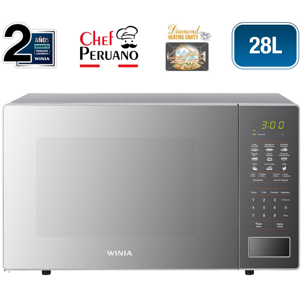 Horno Microondas WINIA 28L WMN-28MD Gris Claro - Oechsle