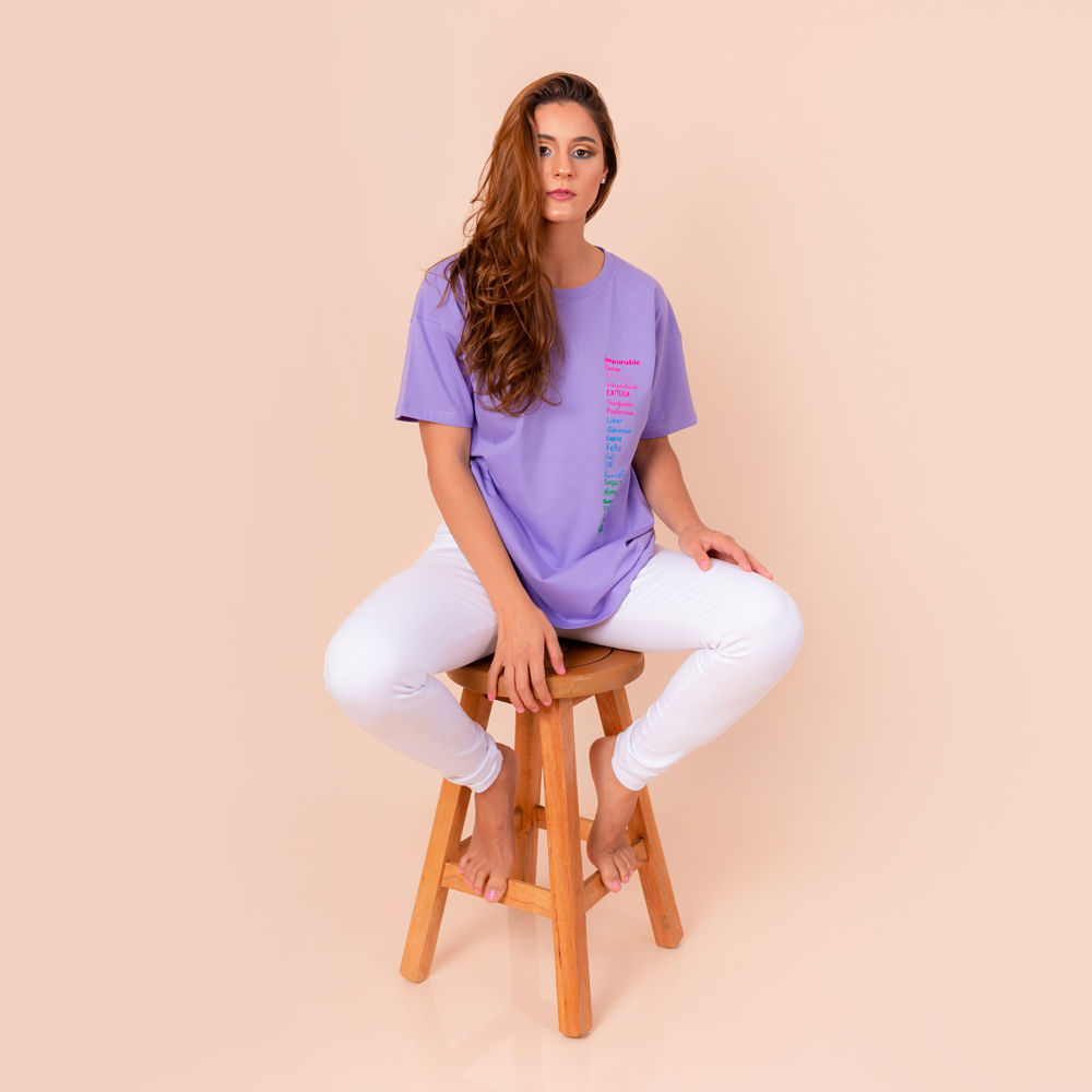 Polo de Algodón Barda Barda Power Lila Oversize Estampado Talla S | Oechsle  - Oechsle