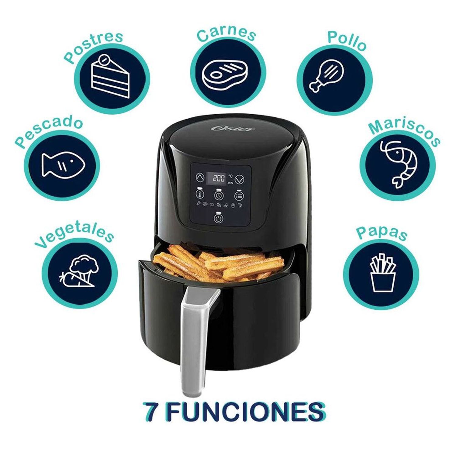 Freidora de Aire Digital Oster CKSTAF18D 1.8 Lts Negro | Oechsle - Oechsle freidora de aire 1.8 lts digital
