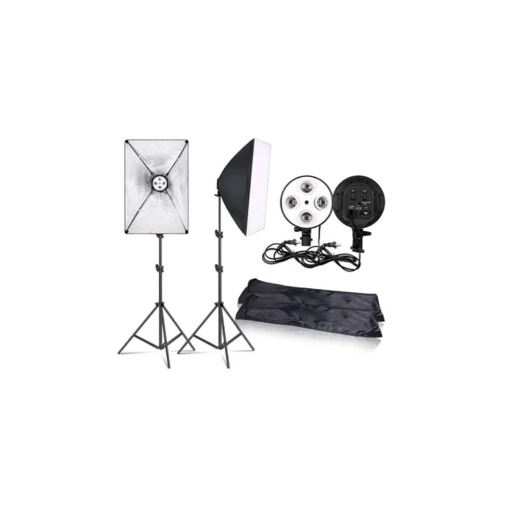 Kit de Iluminacion Fotografico 2 Socket 8 focos 45wats