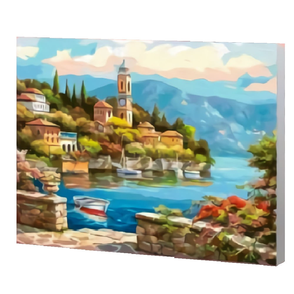 Kit de Cuadro para Pintar al Óleo por Números Minimundo Lago de Cisnes 65 x  50 cm - Promart