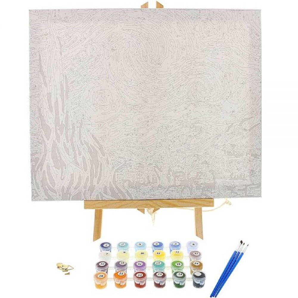 Kit de Cuadro para Pintar al Oleo por Numeros Minimundo Lago de Cisnes 65 x 50 cm