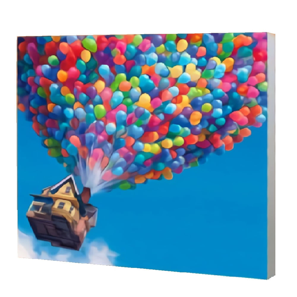 Kit de Cuadro para Pintar al Óleo por Números Minimundo Casa Voladora 65 x  50 cm