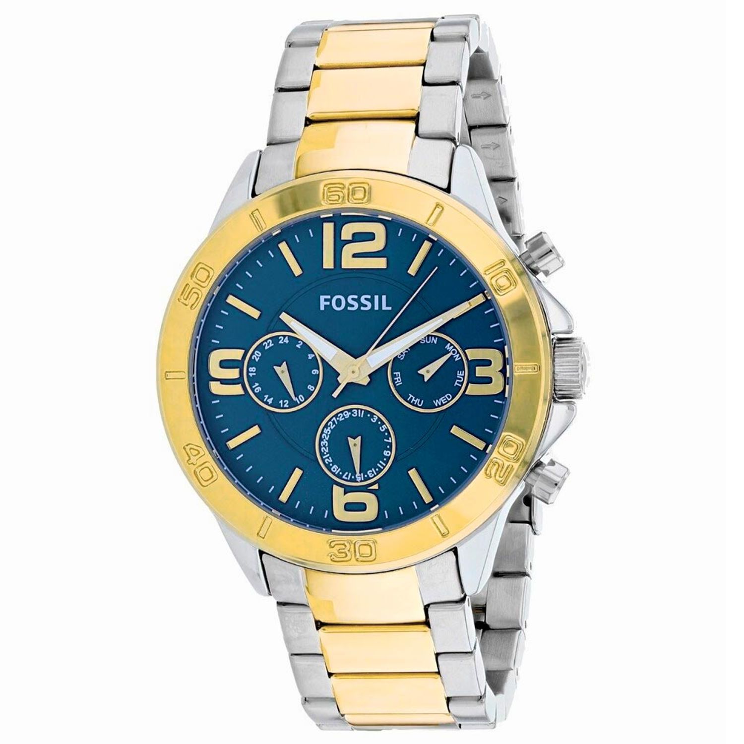 Reloj Fossil BQ7013 Acero Inoxidable Cronometro Plateado Dorado