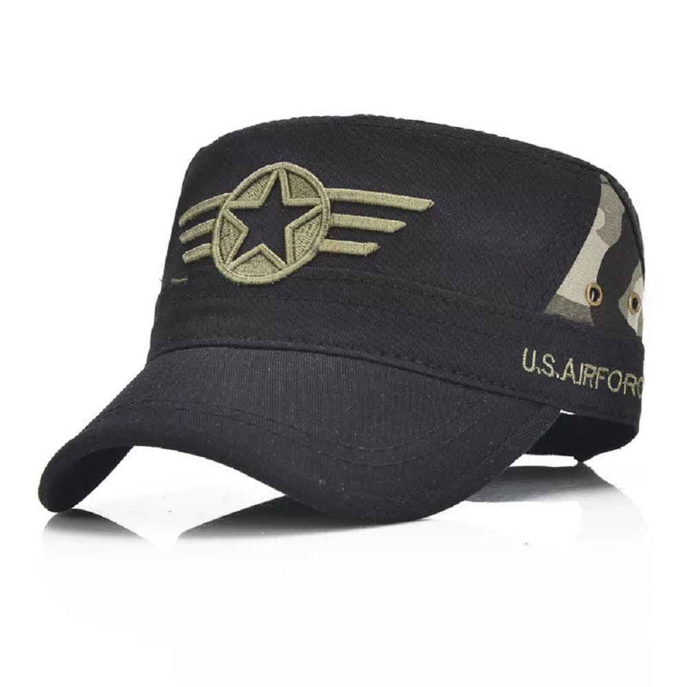 Carbonera Gorro Kast.pe US Air Force Militar Regulable Negro