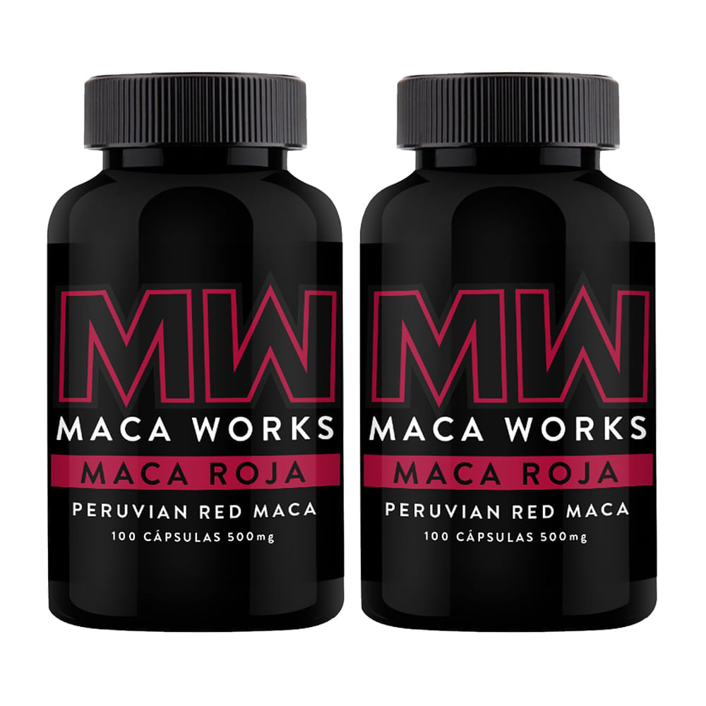 Pack 02 Frascos Maca Roja Maca Works 100 Capsulas