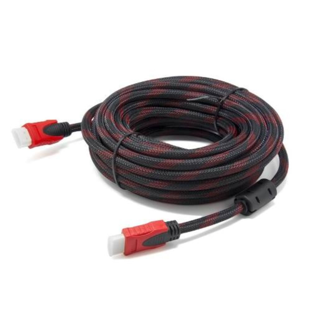 Cable HDMI con Filtro 25 Metros Full HD 3D V1.4  Negro con Rojo
