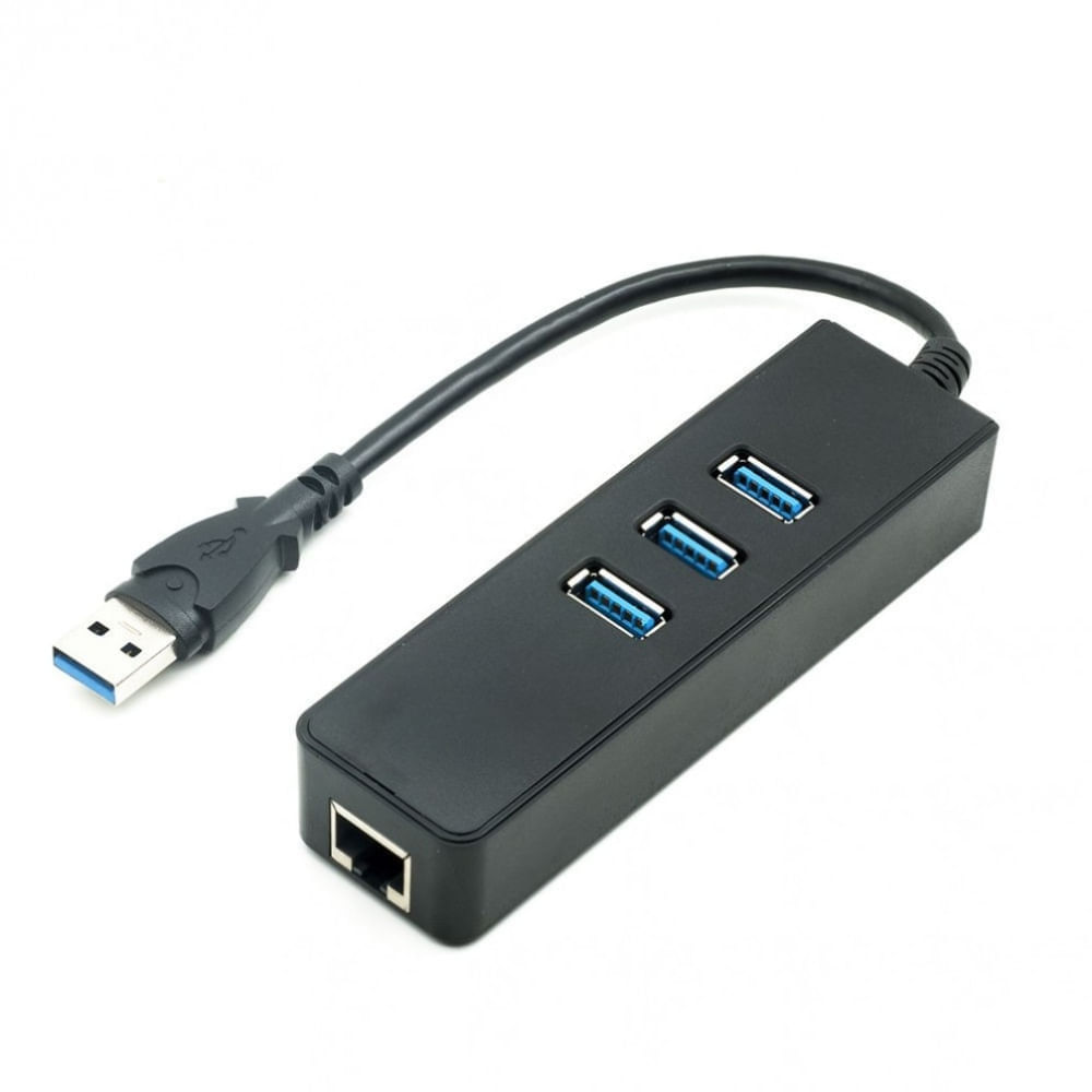 Adaptador USB 3.0 A RJ45 USB Lan Ethernet + Hub 3 Puertos | Oechsle .