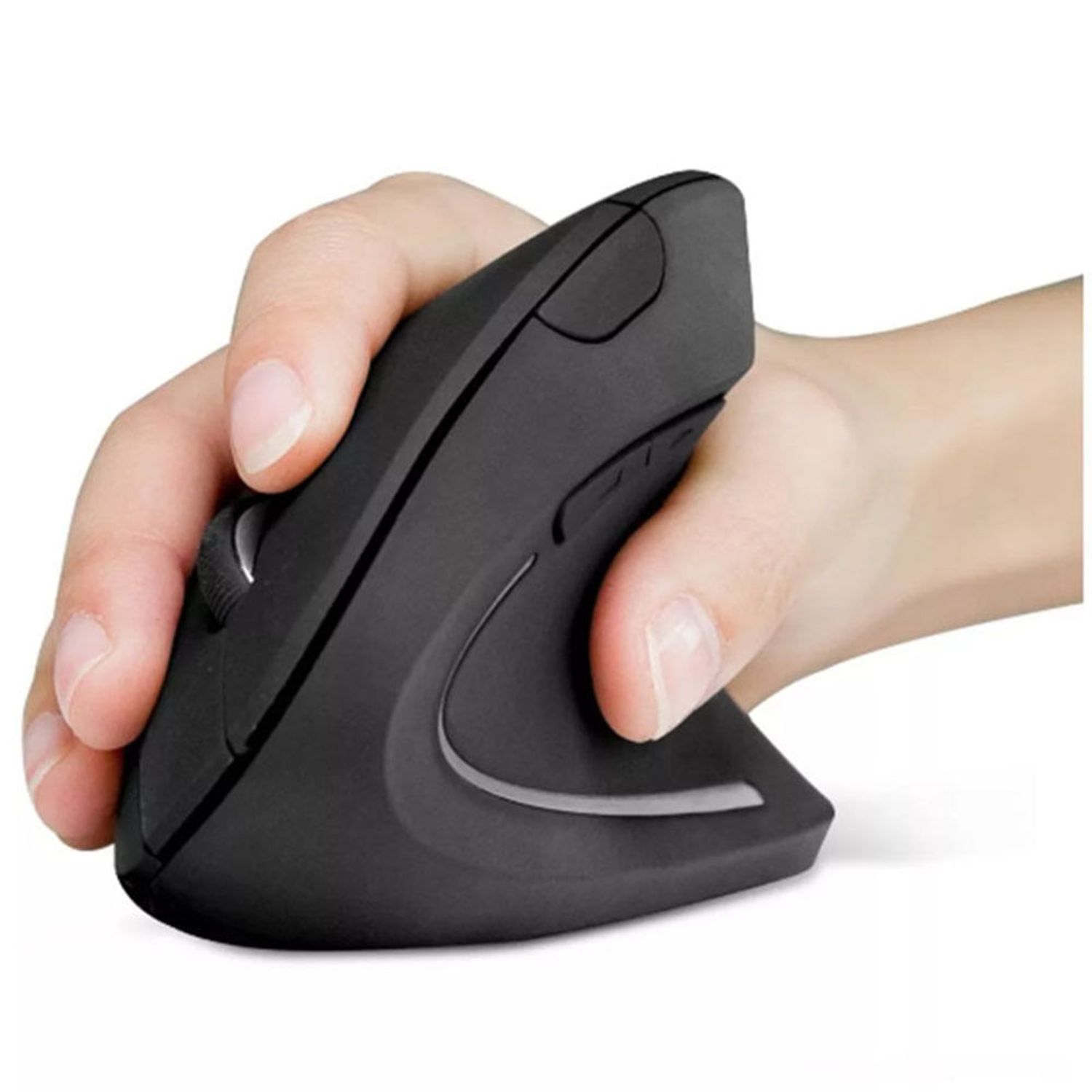 Mouse Vertical Inalambrico Ergonomico USB Evita Tunel Carpiano Negro