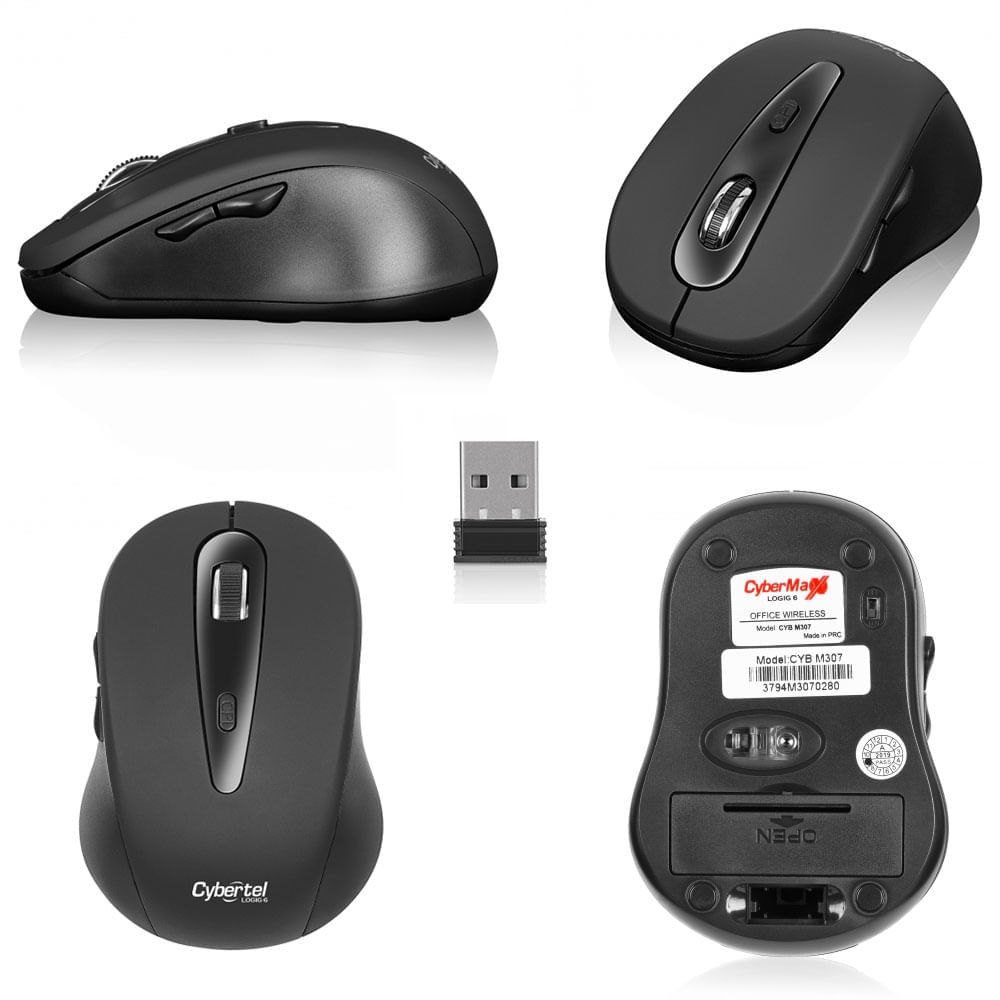 Mouse Cybertel Logic 6 Óptico Inalámbrico 24ghz 1600 Dpi Oechsle