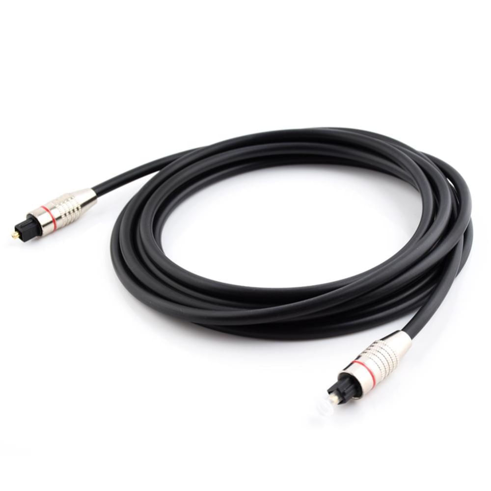 Cable Óptico Toslink (S/PDIF) de Alta Calidad para Audio Digital, 3 Metros,  Tapa de Protección