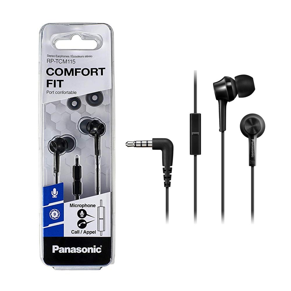 Audifonos Panasonic RP-TCM115 In Ear con Microfono Negro