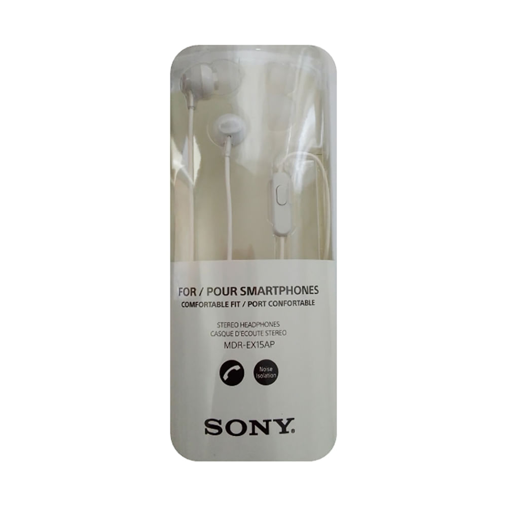 Audifonos Sony MDR-EX15AP con Microfono Blanco