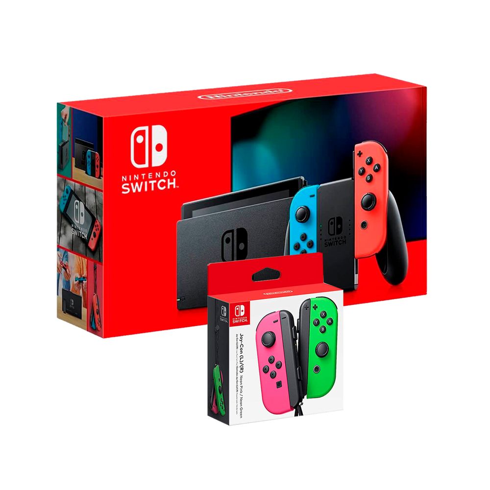 Consola Nintendo Switch Neon + Joy Con Neon Pink y Neon Green Oechsle