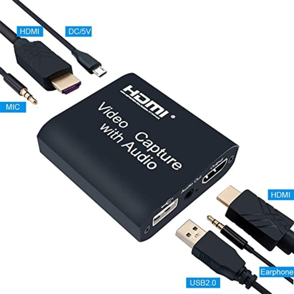 Capturadora de Video USB 3.0 HDMI Capture con Audio y Microfono 4K