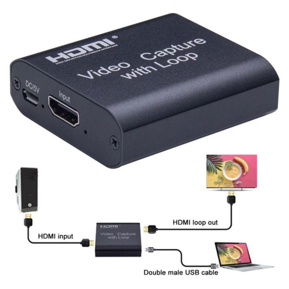 Capturadora de Video USB 2.0 HDMI Capture con Loop Out 4K 2K I