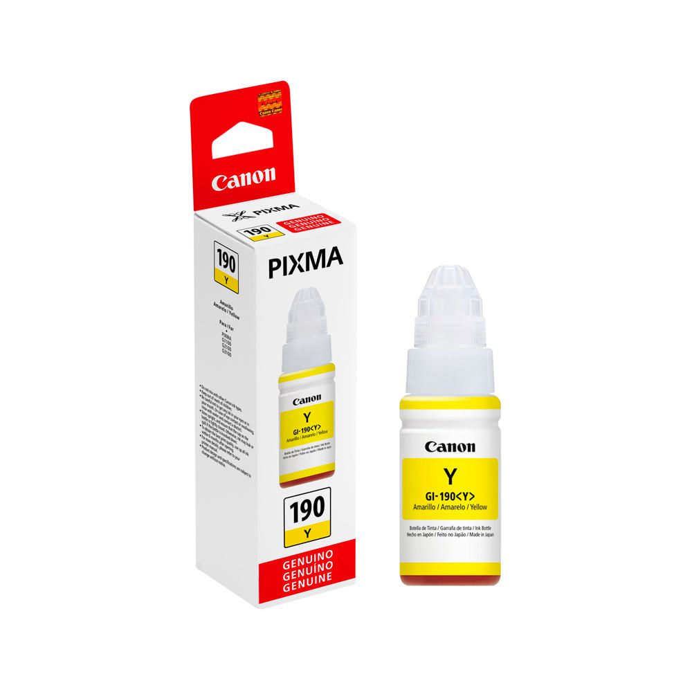 Tinta para impresora Canon GI-190 Y Amarillo | Oechsle.pe - Oechsle