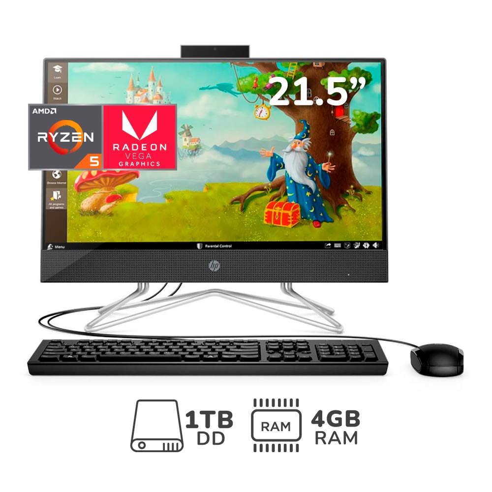 Compara HP ALLINONE 22DD0022LA RYZEN 5 8GB 4GB 1TB HDD 21.5"