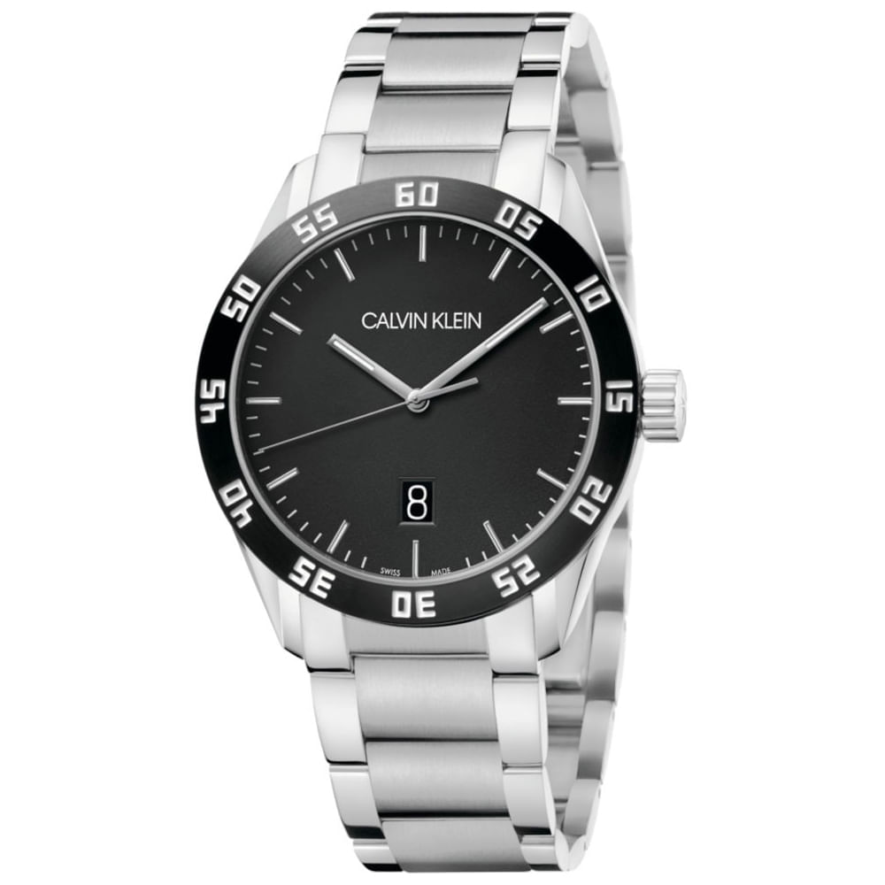 Reloj Calvin Klein Complete K9R31C41 Suizo Plateado Negro