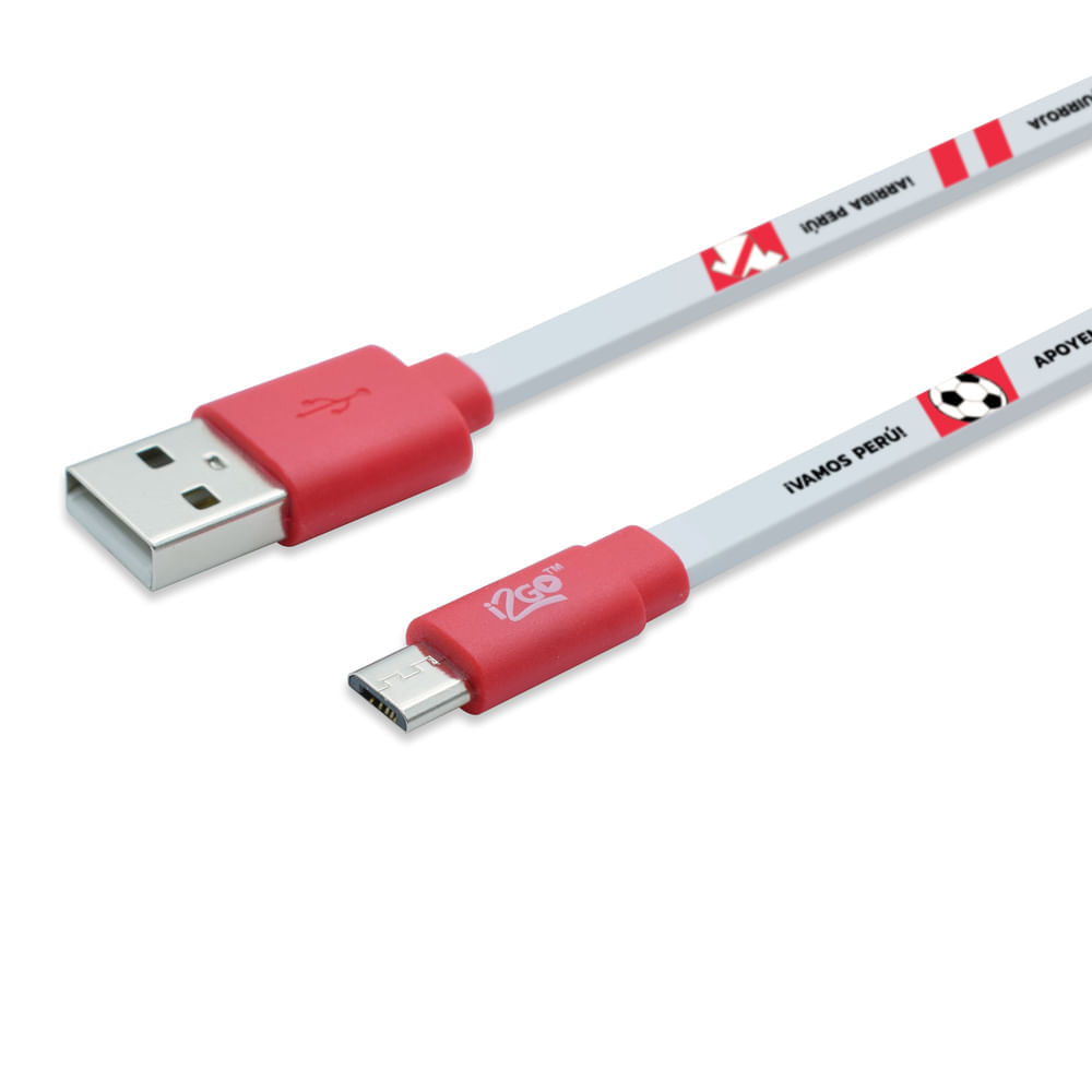 Cable Micro USB Android de 1.2 Mt Peru Rojo i2Go