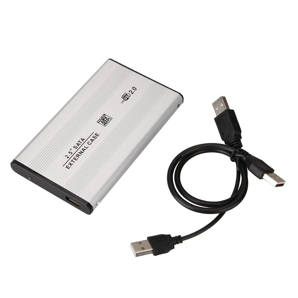 Case Disco Duro Externo Sata 2.5"" USB 2.0 Laptop PC Portatil Notebook Plata