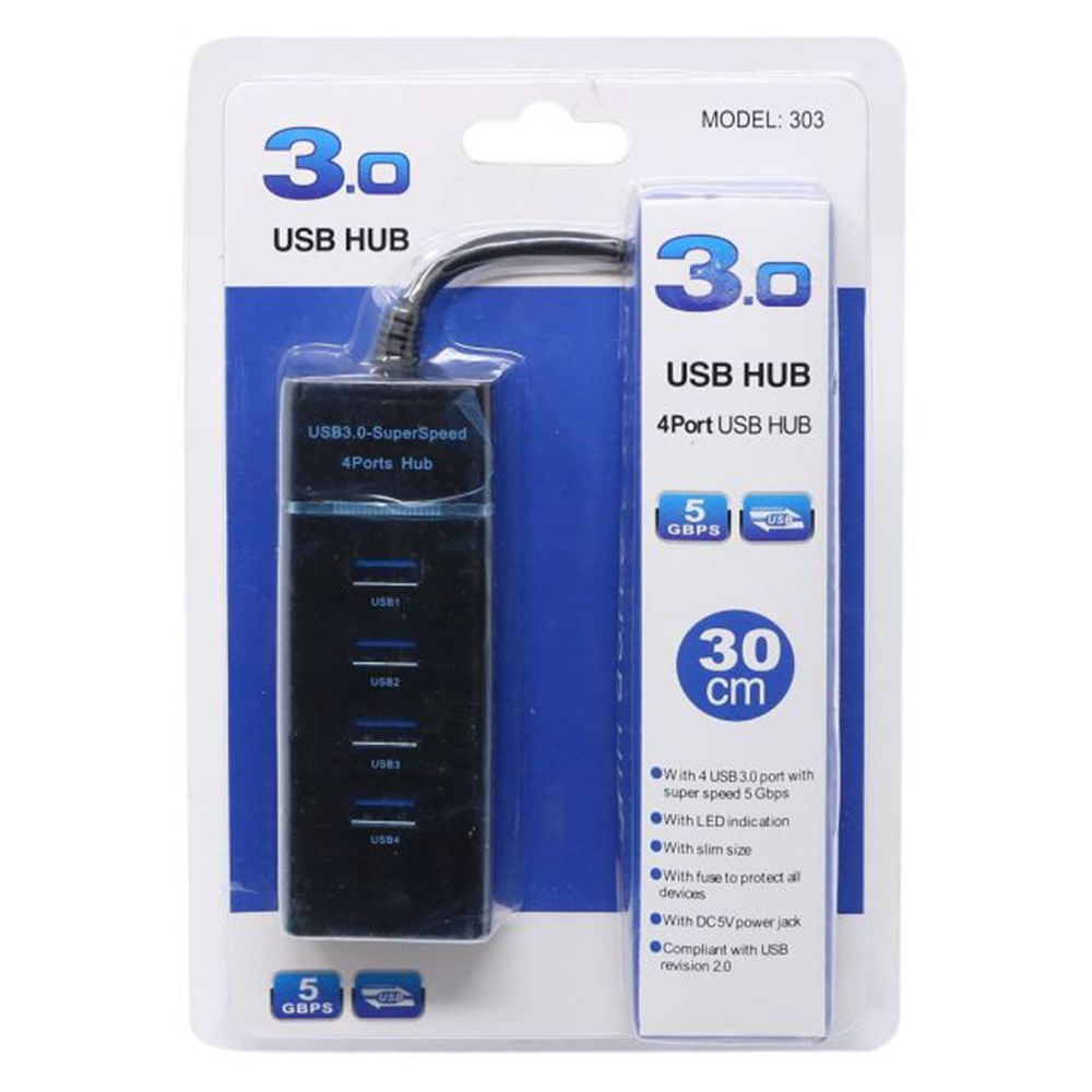 HUB USB -C USB CON 1 PUERTO USB-C Y 3 PUERTOS USB-A (SUPERSPEED DE