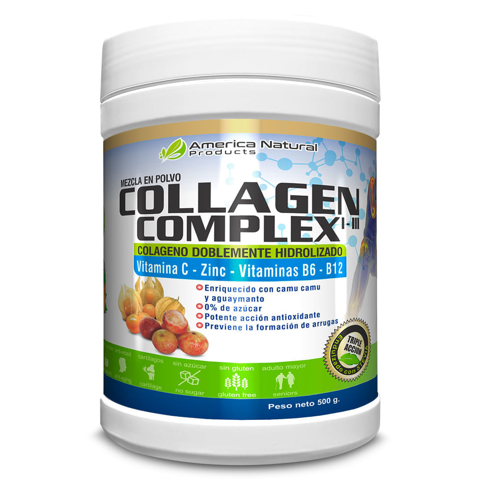 Colageno 500gr en Polvo con Vitamina C+ Zinc + Vitamina 6 +B12