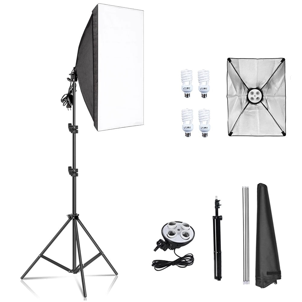 Medio Kit de Iluminacion Fotografico 1 Socket 4 Focos 45Wats