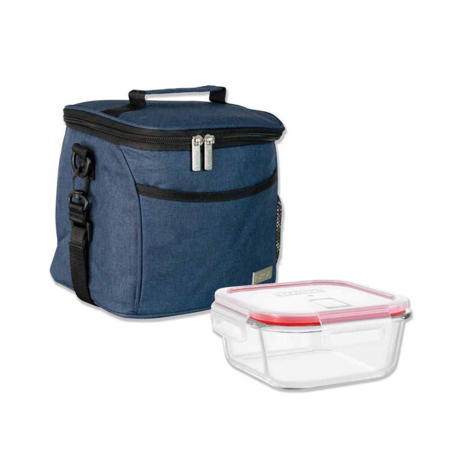 Lonchera Ejecutiva Hombre Azul Marino + Refractario 800 Ml. | Oechsle -  Oechsle