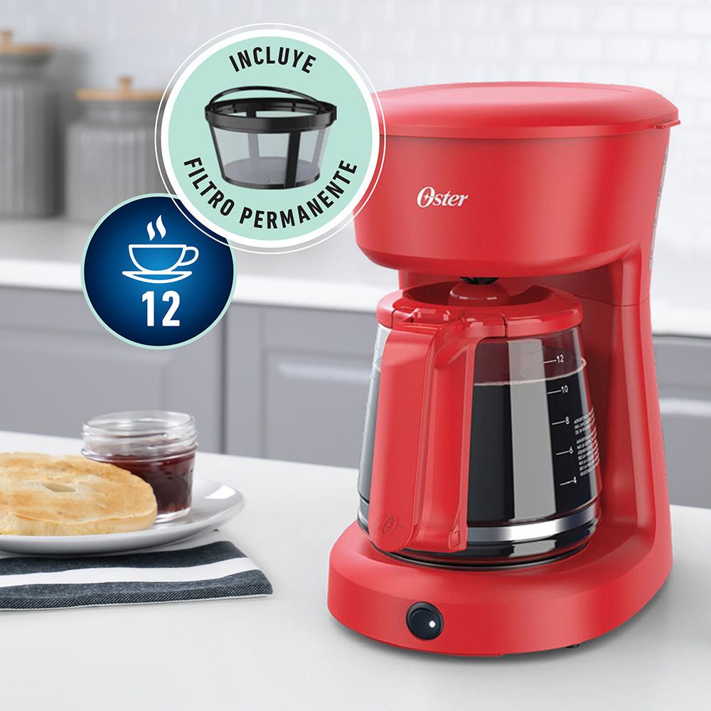 Cafetera programable Oster® de 12 tazas con auto apagado BVSTDCP12B - Oster