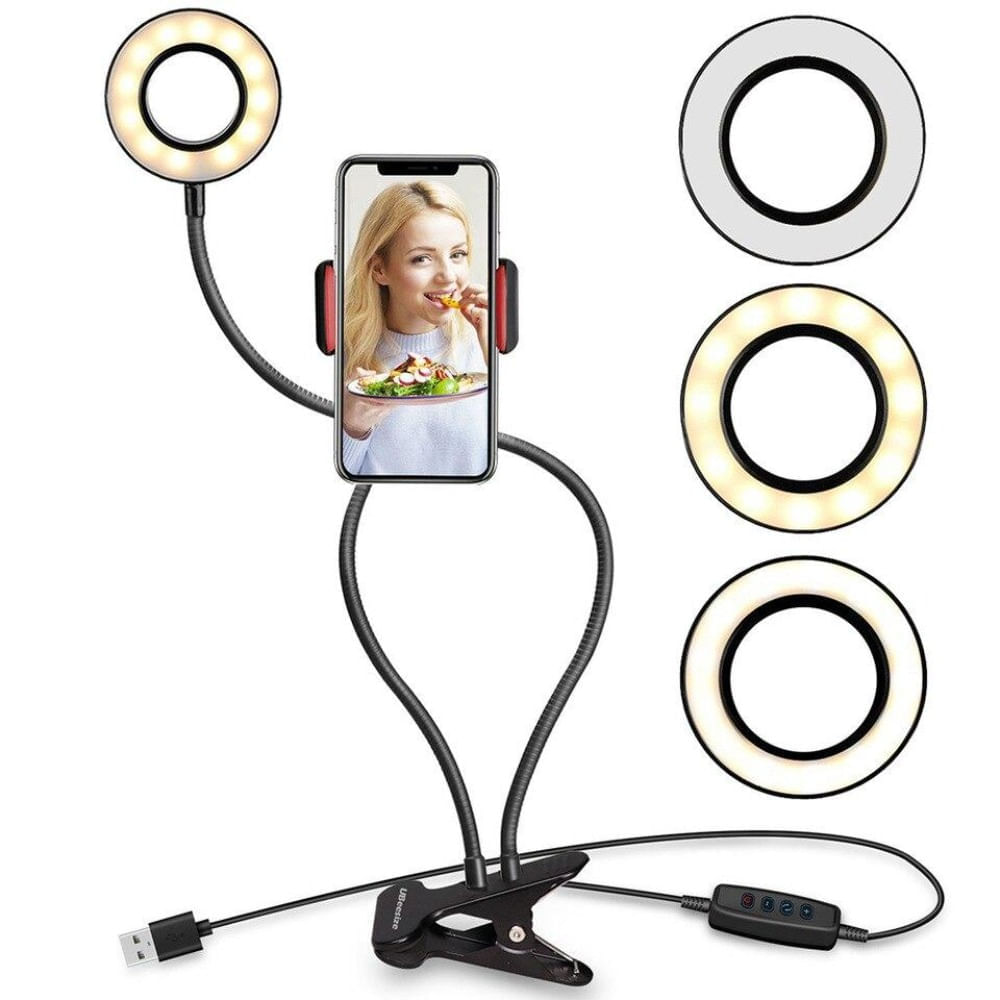 Aro Luz Led Escritorio Soporte Celular Flexible Oechsle Oechsle