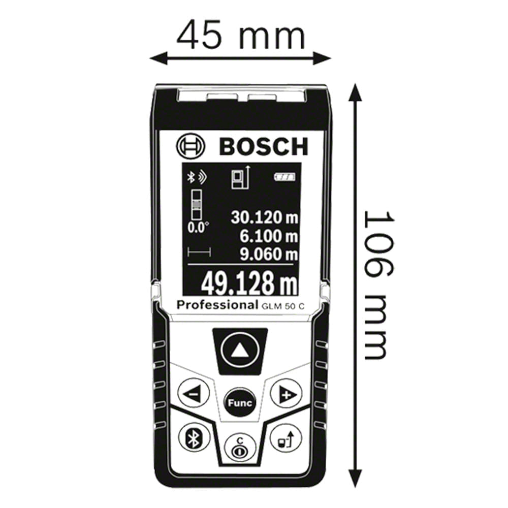 Medidor Distancia Laser Bosch Glm 50 C Metros Bluetooth | Oechsle - Oechsle