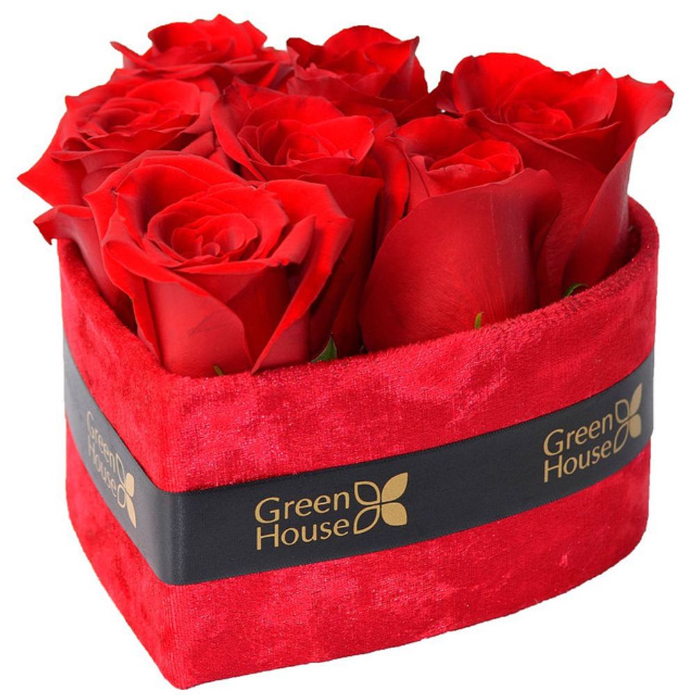 Arreglo Floral Coleccion Rubi Corazon  7 Rosas Rojas