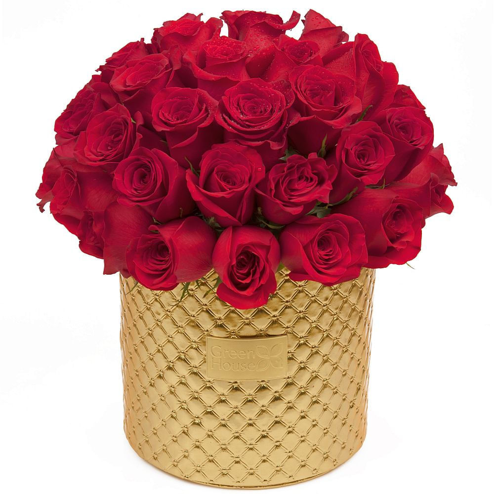 Arreglo Floral Glam Gold  36 Rosas Rojas