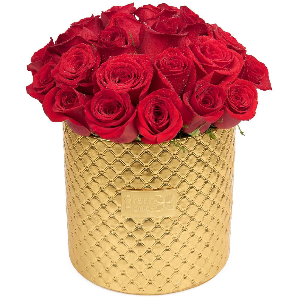Arreglo Floral Glam Gold 24 Rosas Rojas