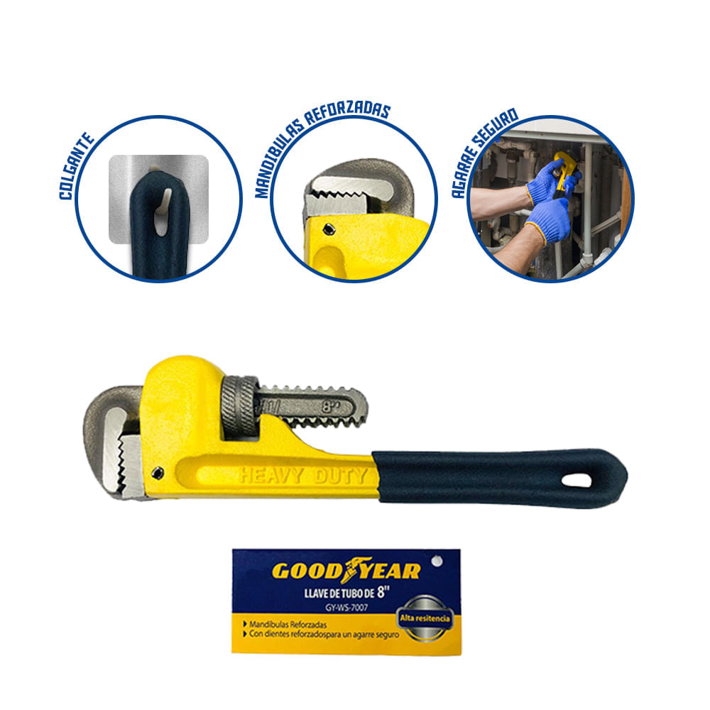 Llave de tubo Goodyear Stilson Goodyear 8""