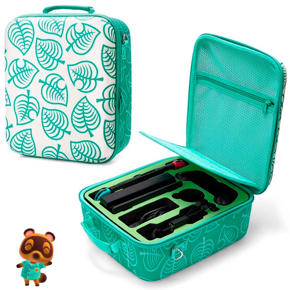 Maleta para Nintendo Switch Resistente Animal Crossing Verde Grande